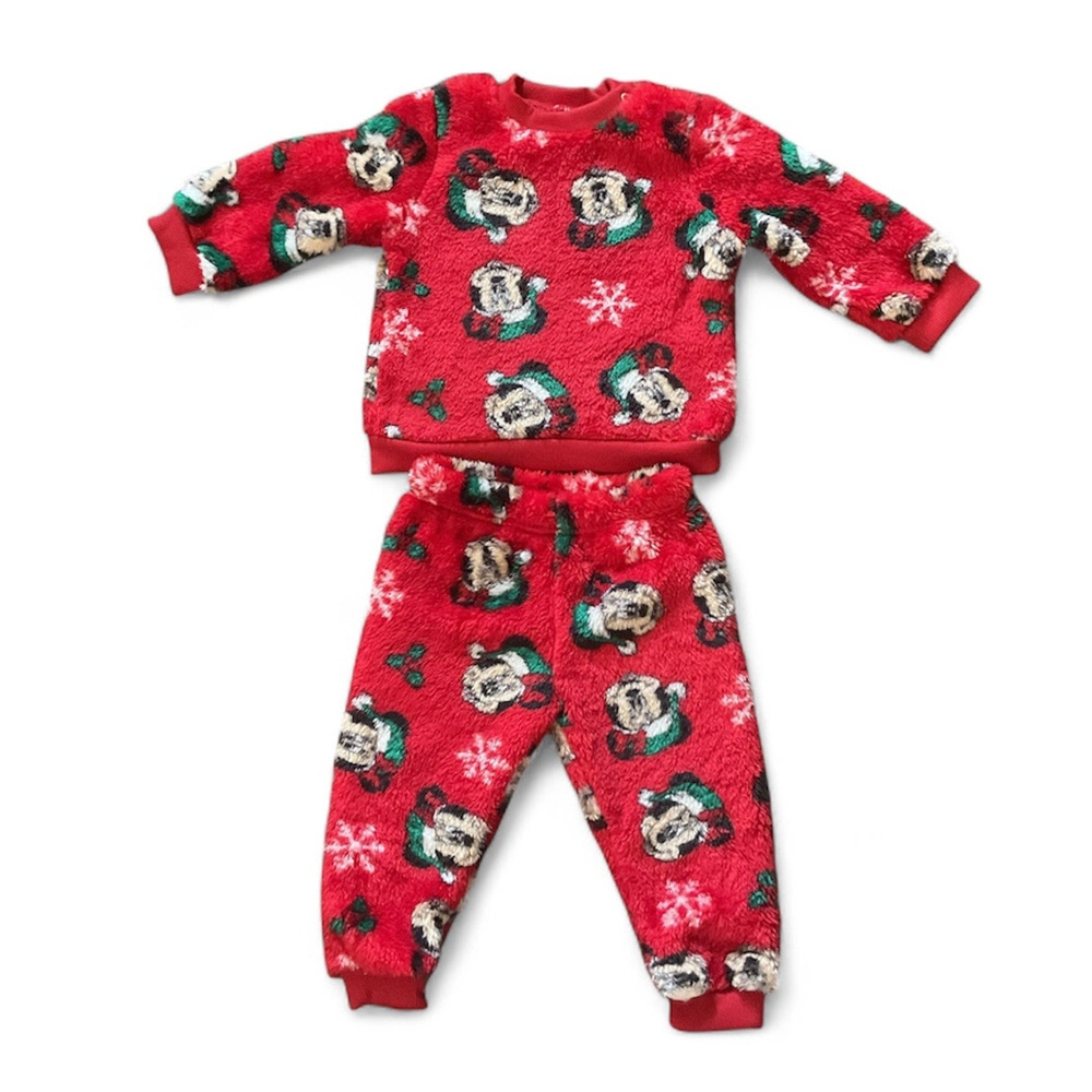 Disney Baby Red Holiday Outfit Minnie Sherpa Set 18 M NWT